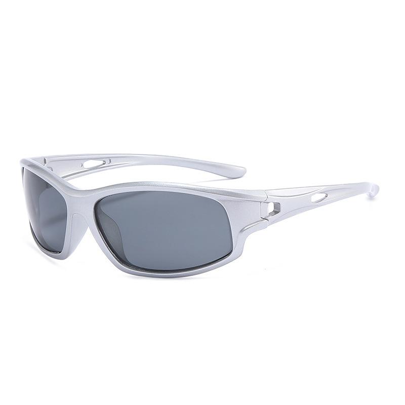 Youth Outdoor Sports Sunglasses Children s Soft Silicone Polarized Silver Cycling