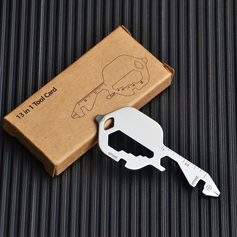 

1 шт. 13 в 1 Мини-нож-брелок из нержавеющей стали, отвертка, шестигранный ключ, открывалка для бутылок, брелок, маленький инструмент, для путешествий на открытом воздухе, для семьи, хороший инструмент серебряный