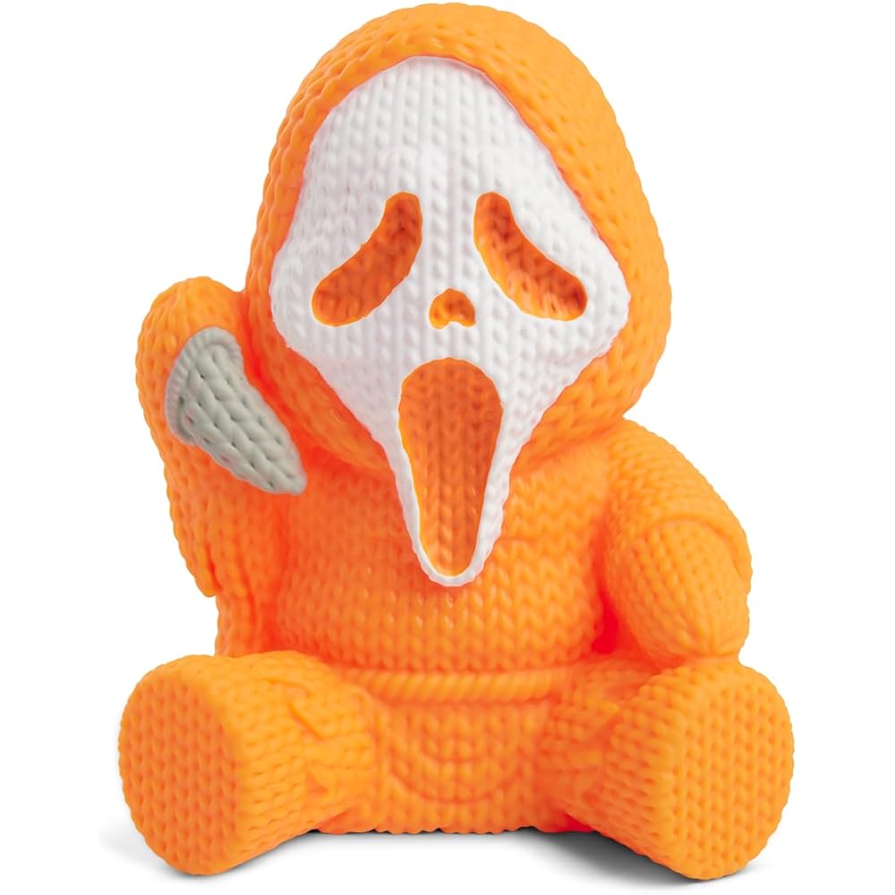 Handmade Ghost Face Pumpkin Orange Glow in the Dark Robot Toy