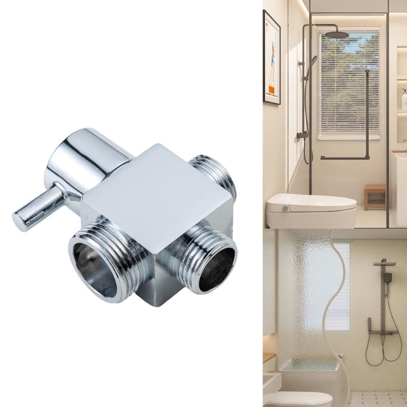 Strong Brass Shower Valves Splitters Double Port Fast Switching Corrosion Resistant Adapters for Shower Head Systems