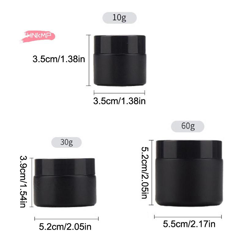1Pc Black Glass Cream Jar with Plastic Lid Cosmetic Container 10/30/60g Travel Size Empty Jars for Makeup Glass Bottle