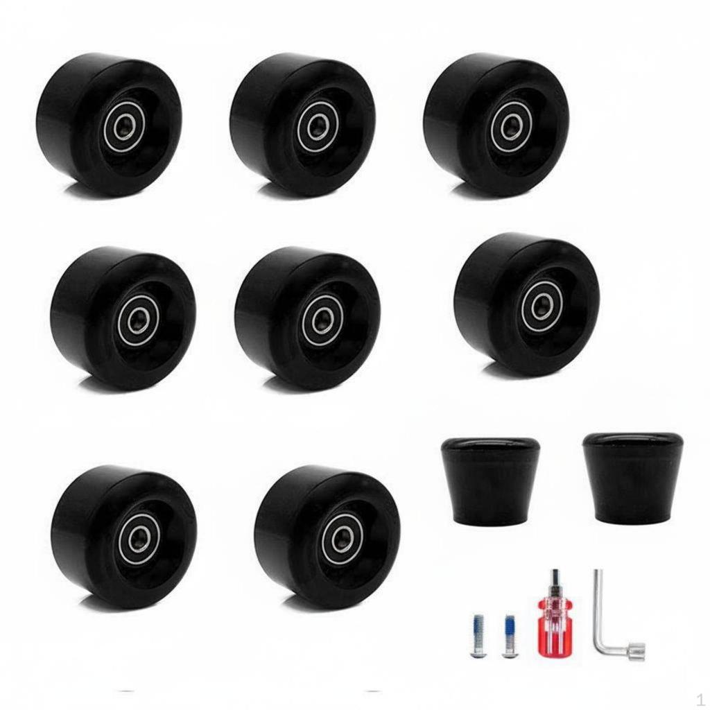 FourWheel Skate Wheels High Elastic Roller Replacement Shock Absorbing White 8