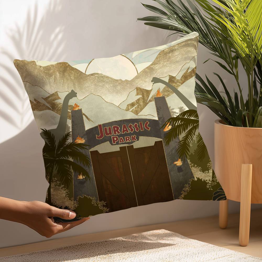 Moive J-Jurassic World Pillow Case Plush Fabric Soft  Pillowcase Double Sided Print Cushion Cover Household Gifts