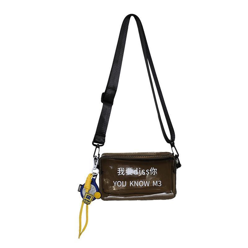 Sac photo transparent en PVC pour femmes et hommes, petite sacoche d'été à bandoulière avec fermeture éclair et poche pour téléphone portable