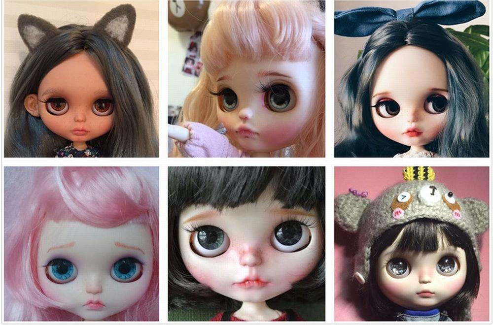 YR EARTH Custom Blythe Practice Face Parts S075 (White Skin, Set of 2)