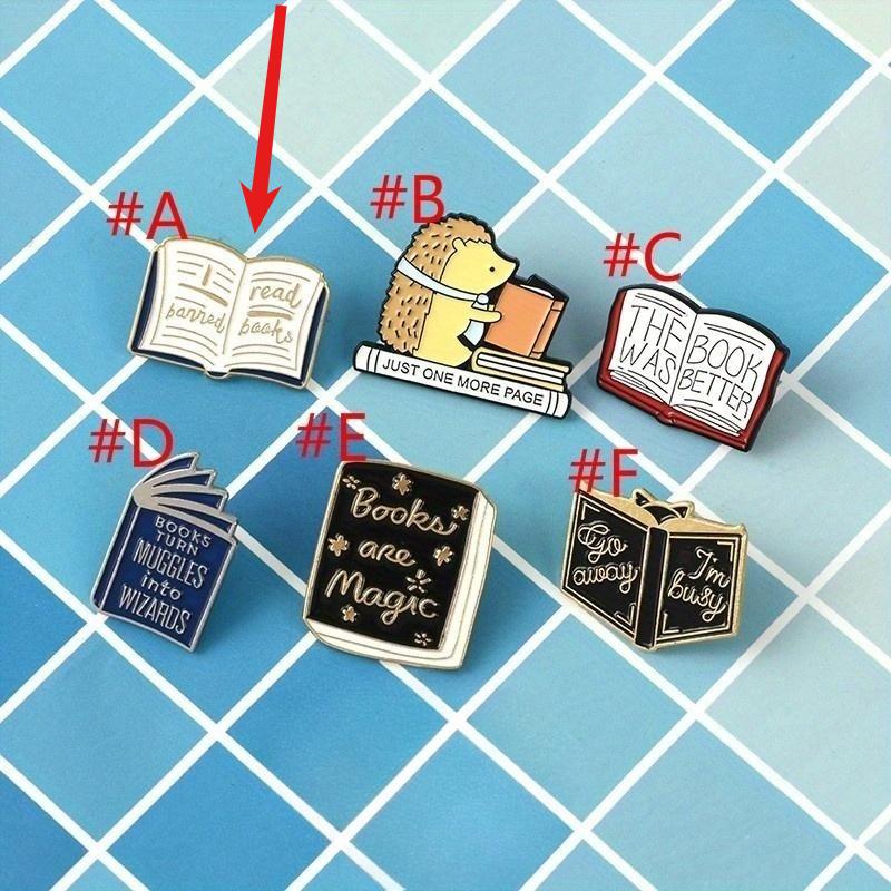 1Pc Books Are Magic Book Enamel Pins Reader Brooches Book Badges Lapel Pins Gift for Book Lover Reading Bibliophile Student