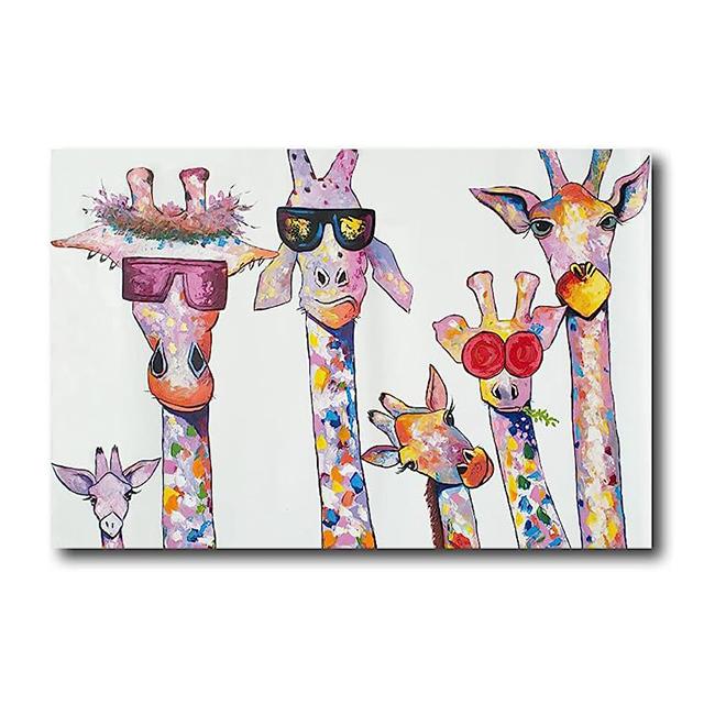 Zabawne zwierzę słodkie żyrafy rodzina obrazy na płótnie plakat i wydruk sztuka ścienna do salonu dekoracja ścienna Cuadros Unframe