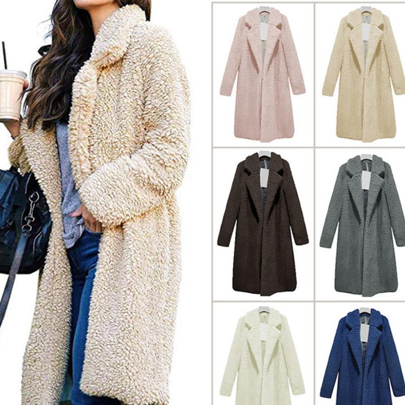 Rahat Moda Sıcak Ceket Kadın Kürk Ceket Klasik Düz Renk Ceket Bayanlar Kış Peluş Ceket