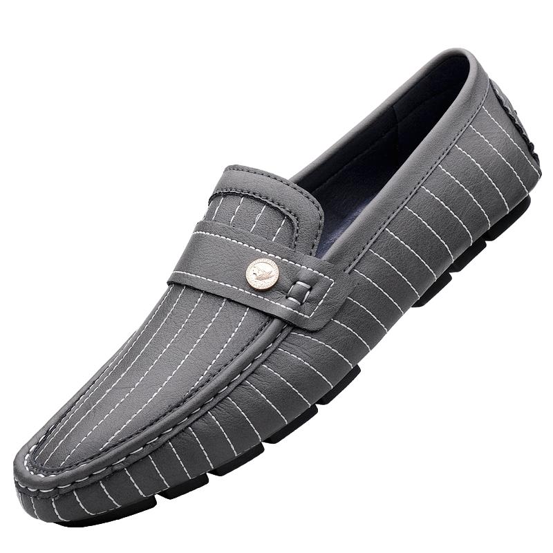 Brand High Quality Men's Casual Shoes Luxury Leather Flats Wedding Designer Shoes Men Moccasins Mens Slip-On Soft Sole Loafers