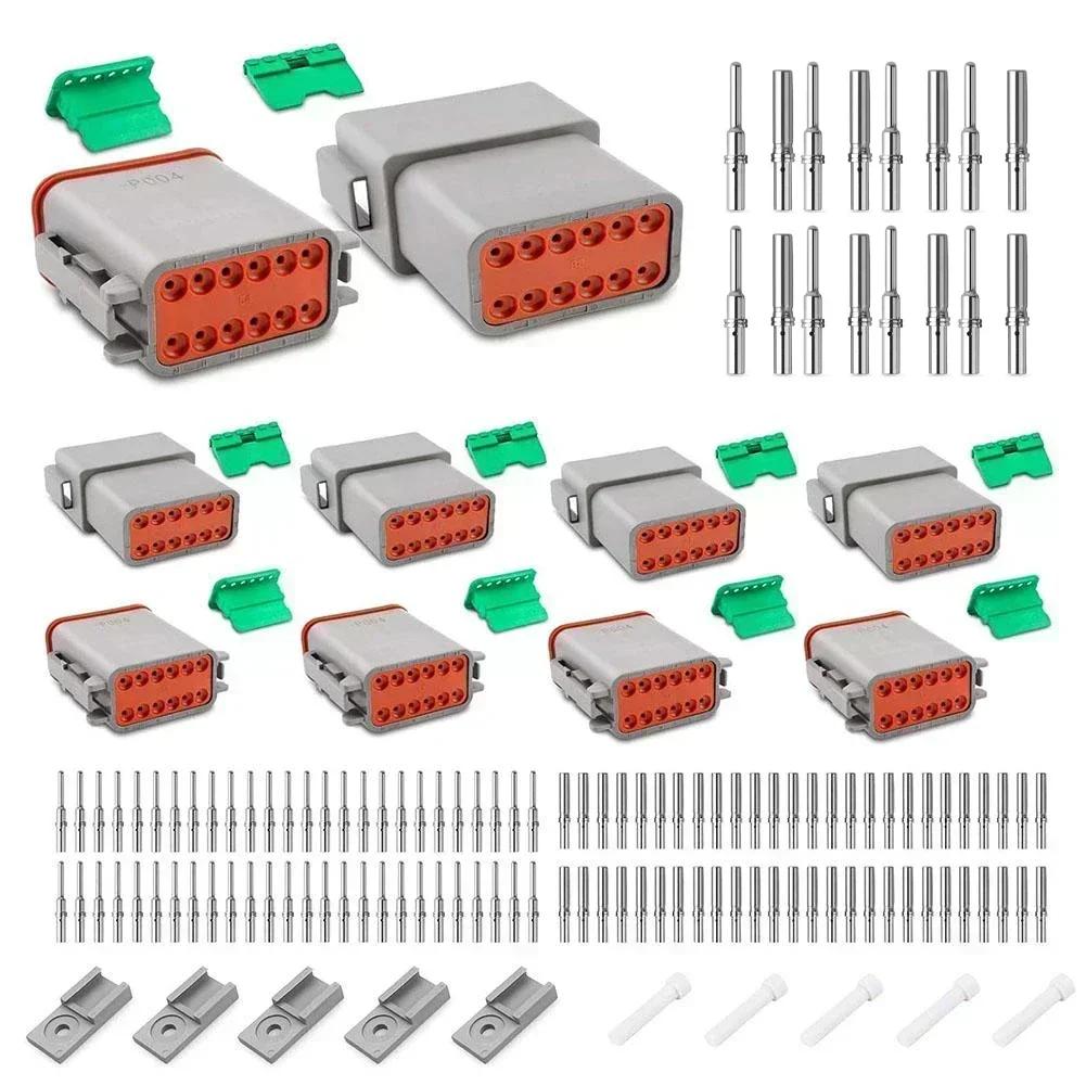Gray, IP68 Waterproof DT Connector, 5-piece Set With Contact Kit, 16-20 Wire Gauge. Tool Accessories For Waterproof Connectors.