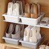 2PCS Large Oblique Plug-In Shoe Storage Rack Plastic Vertical Slippers Rack 3 Grid Shoe Rack  Hotel