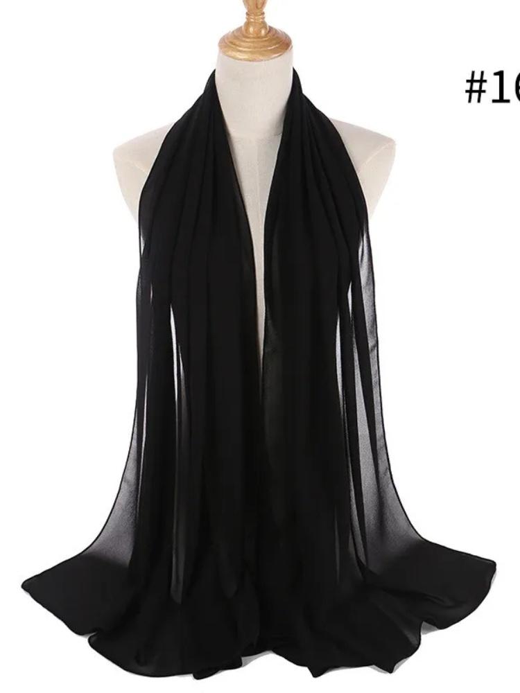 70*180cm bubble chiffon muslim headscarf for women solid color hijab scarf shawls and wraps hijab femme musulman kopftuch