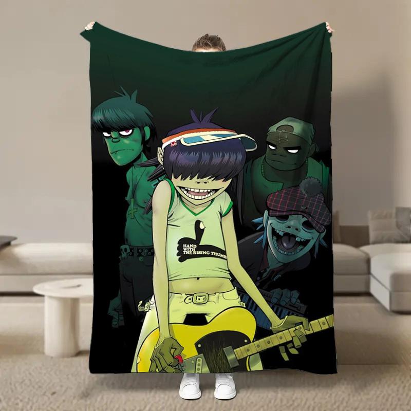 Wirtualny Zespół Rockowy Anime G-Gorillaz Miękkie Kocyki, Koc Grzewczy Komfortowy Koc na Piknik Łóżka Kanapę Domowy Sypialnia