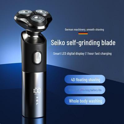 Nuovo rasoio elettrico ricaricabile Wet & Dry galleggiante 3D da uomo - Rasoio elettrico lavabile e comodo per tutto il corpo