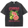 Hand Picked Guavas Prints Washed T Shirt Women Cotton TShirt Distressed ONeck Comfortable Tops Summer Casual Woman Clothes