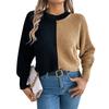 Women's Fashion Casual Loose Contrast Raglan Sleeve Sweater Long Sleeve Pullover Top