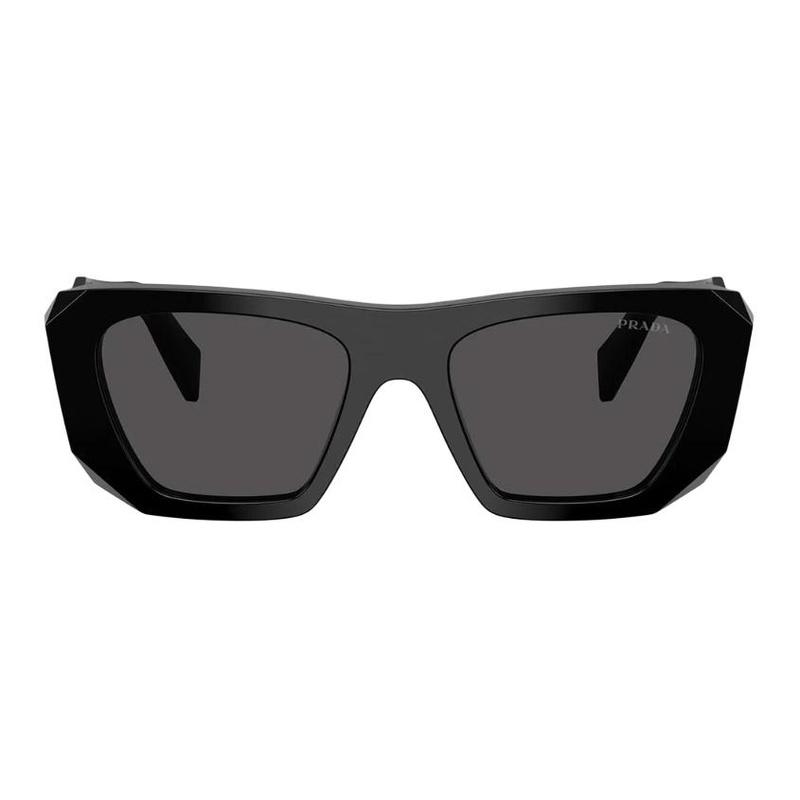 Prada Mirror side logo Acetate Square Sunglasses Unisex Couple Black
