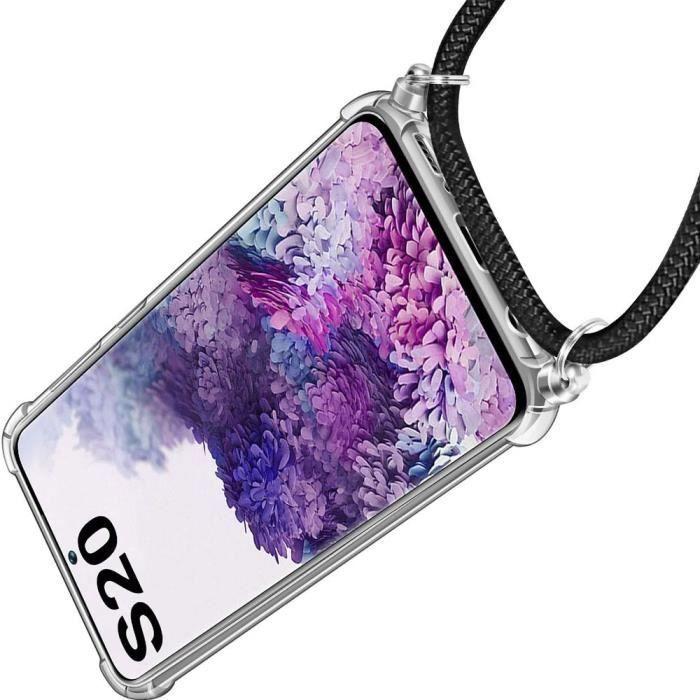 Case - Shockproof - for Samsung Galaxy S20 - Transparent - Flexible - Drawstring - Purple