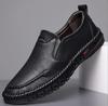 Fashion Business Leather Men Shoes Summer Slip On Loafers Breathable Men Casual Leather Soft Shoes Black Flats Driving Shoes Moccasins