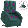 Massage Recliner with Rising Function Dark Green Fabric