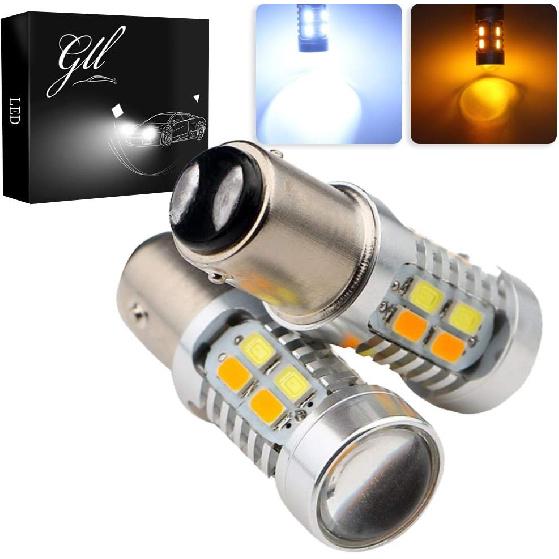GLL 1157 BAY15D 5730 20 SMD Янтарный/Белый Switchback Светодиодные Лампочки Поворотников 3.8 Вт 12 В Светодиодные Супер Яркие 600 Люмен 6000-6500K Лампа Стоп-сигнала (пак