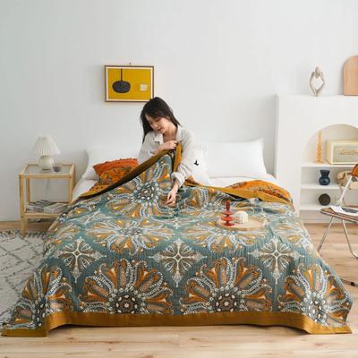 Couverture en coton bohème pour lits, serviette de canapé ethnique, couverture douce et jetés, gaze respirante, couette fraîche, couvre-lit king size