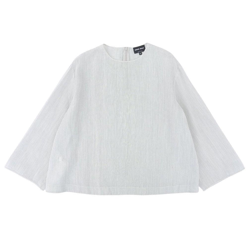 Giorgio Armani Beautiful Linen Silk Striped Pullover Blouse for Women, Grey, Size 36, 1SHCCZ10TZ808 Tops 36 grayUsed