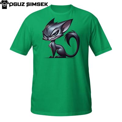 Evil Cat T-Shirt Mens Womens Tees Top – Sleek Cartoon Feline with Sinister Attitude and Style