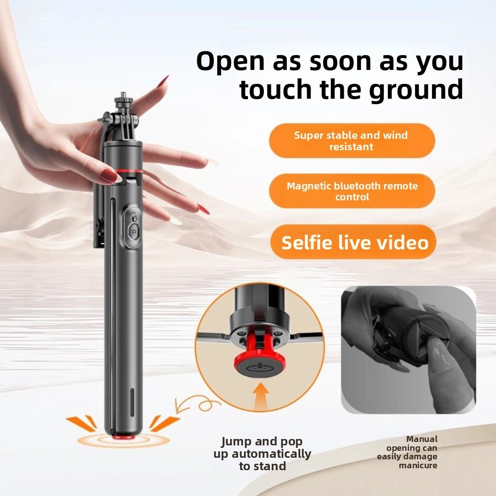 Phone Stand Auto Open Telescopic Selfie Stick 1.75 M Tripod Bluetooth Selfie Stick Handheld Adjustable Selfie Stick Stand Home