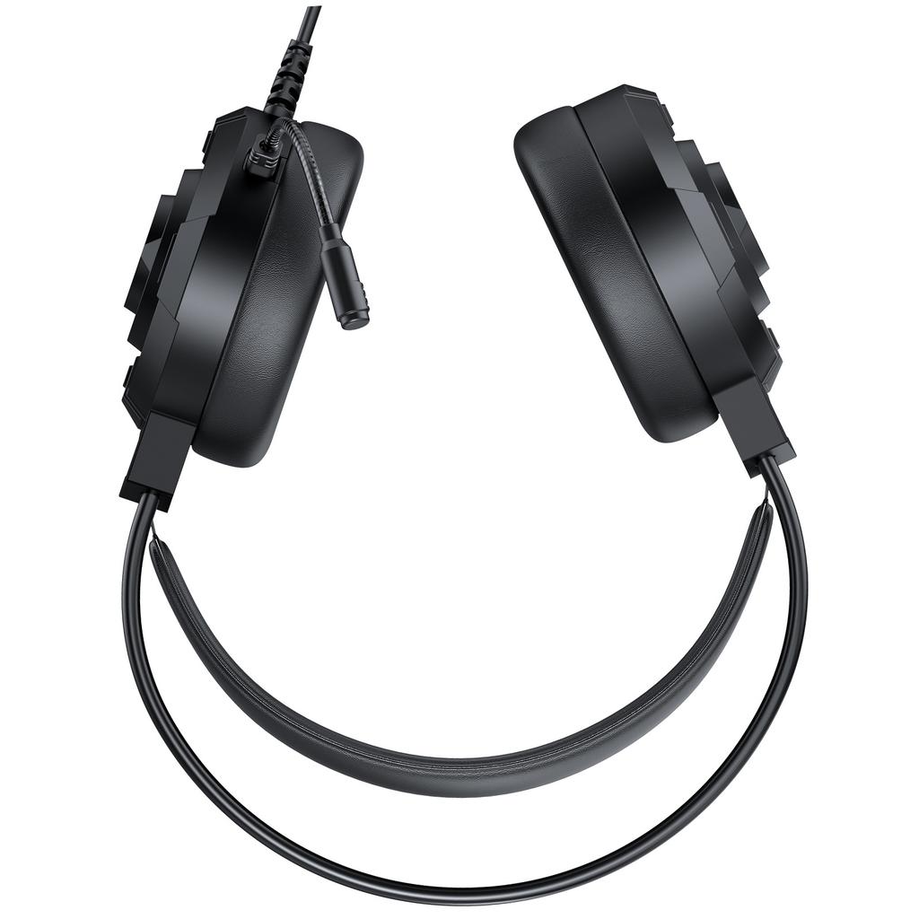Gaming Headset with RGB Lights, 7.1 Surround Sound USB Wired Headphones, 50mm Drivers, Lightweight Design, Over Ear