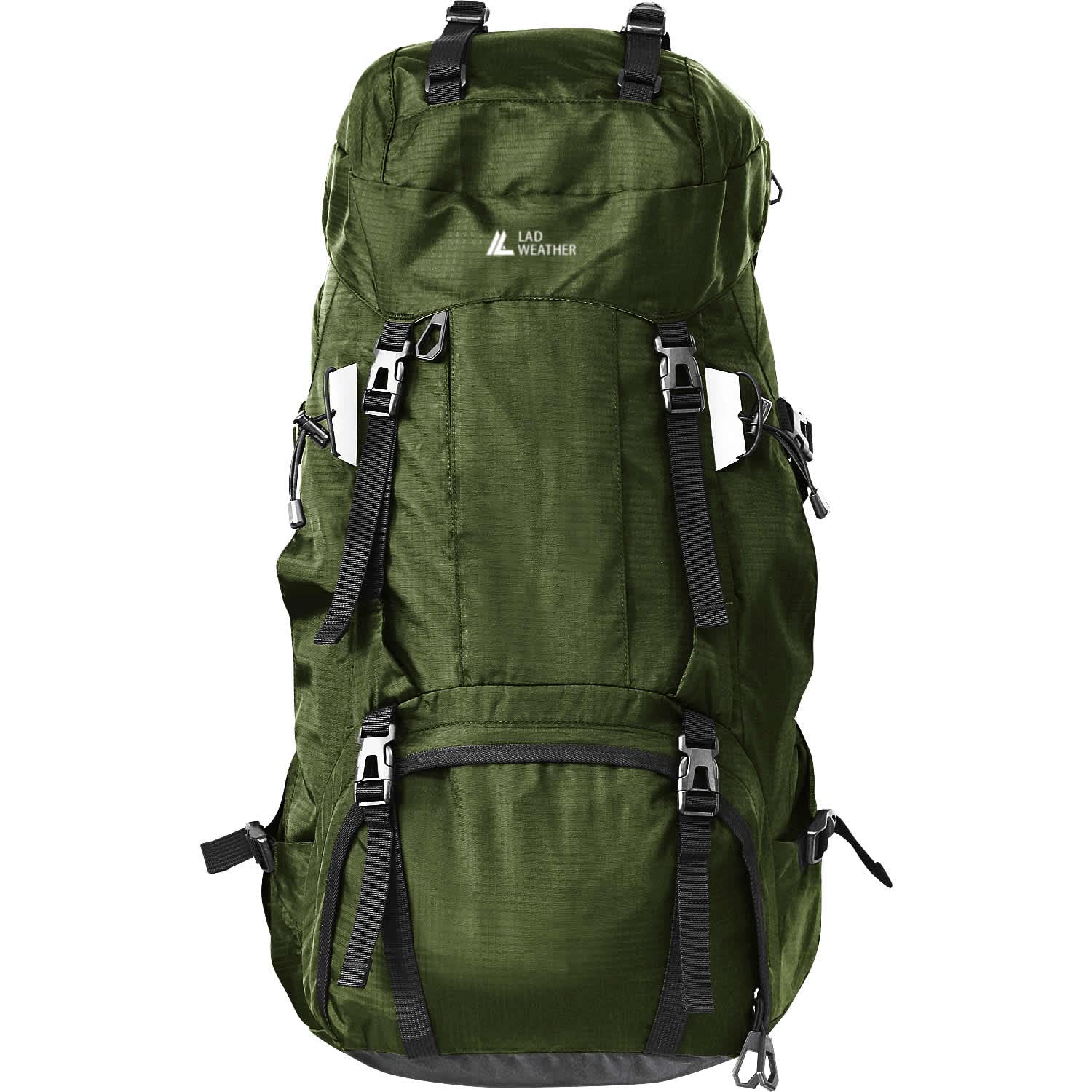 Hiking Large Capacity for Water and Stain Rain Cover Included [Radweather] Backpack, 60L, Teflon-coated Repellency, 2-Compartment Design, (Khaki)
