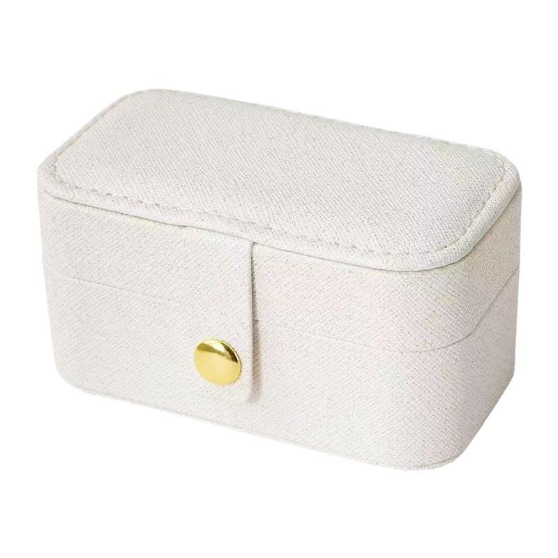 Square PU Leather Solid Pink Color Jewelry Boxes for Women Ring Necklace Earrings Storage Daity Travel Portable Cases