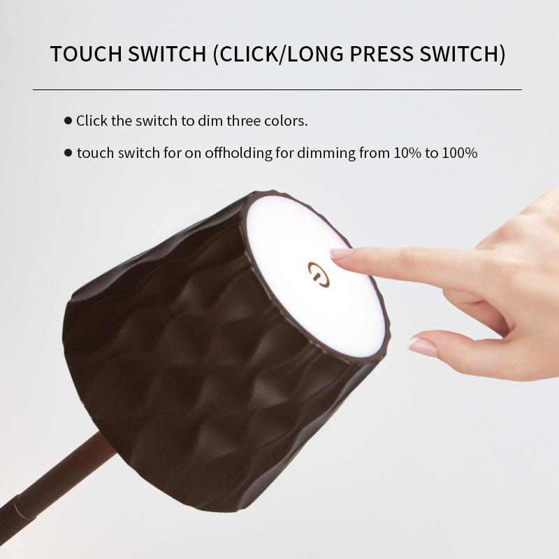 Retro Led Table Lamp 3 Colors Dimmable Touch Sensor Desktop Night Light Rechargeable Portable Night Light For Bar Bedroom Decor