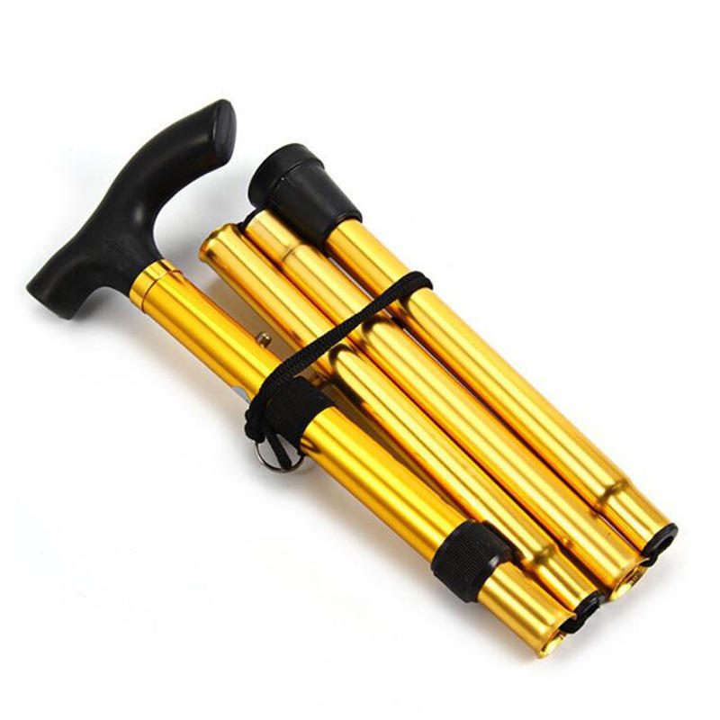 Adjustable Telescopic Walking Stick Baton Hiking Trekking Poles Aluminum Alloy Folding Cane Crutches Pole For Elderly People
