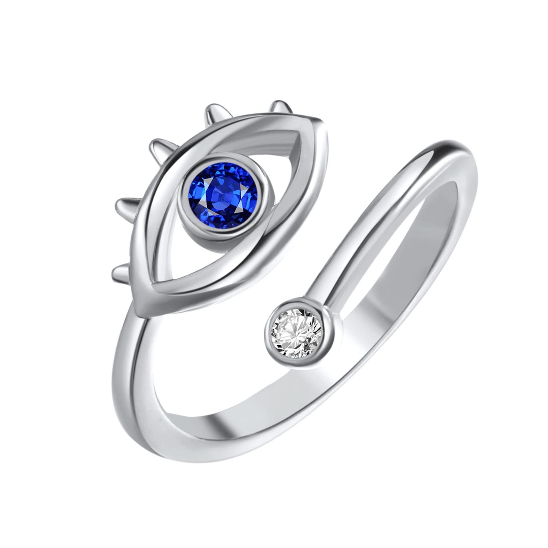 

Devil s Eye Blue Zircon Openable Ring for Women - Hot Seller Adjustable Open платиновый