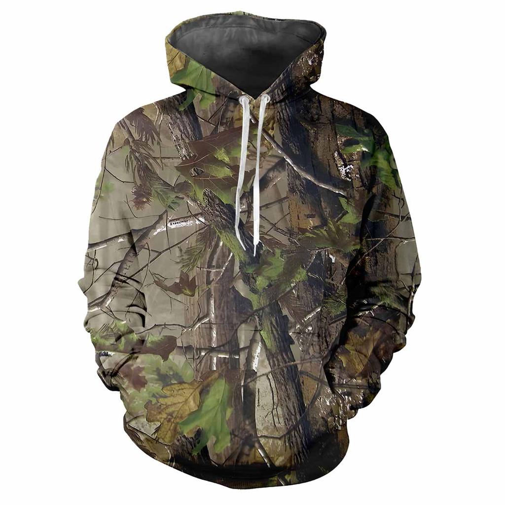 Sweat à capuche camouflage forêt, chasse, animaux, extérieur, printemps-automne, tendance, ample, confortable, décontracté