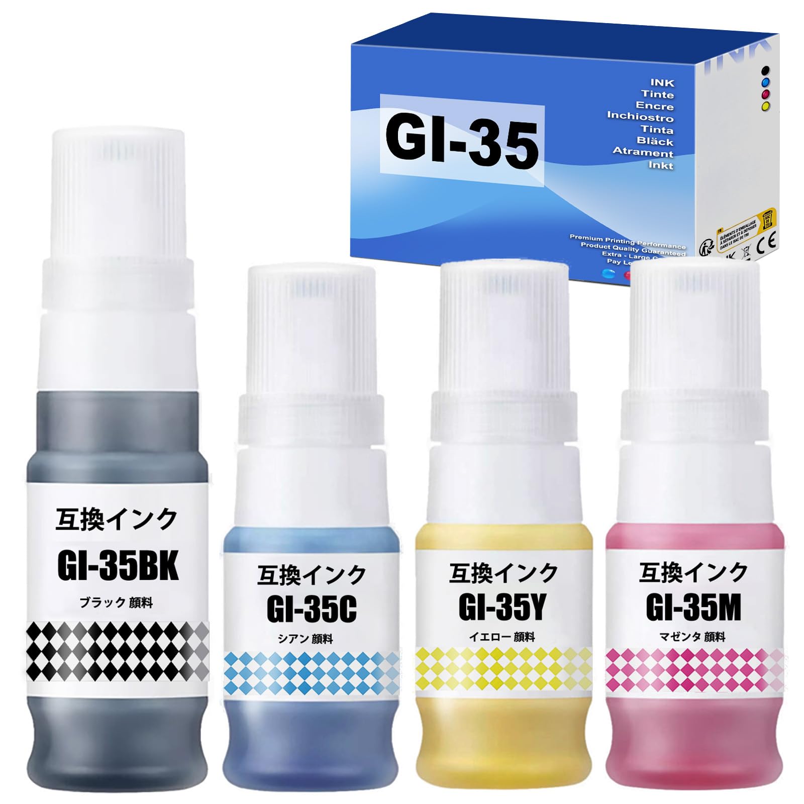 

GI35 Ink Bottles Replacement for Canon GI35 Ink Bottles for GX2030 and GX1030 Printer Models (4 Bottles)
