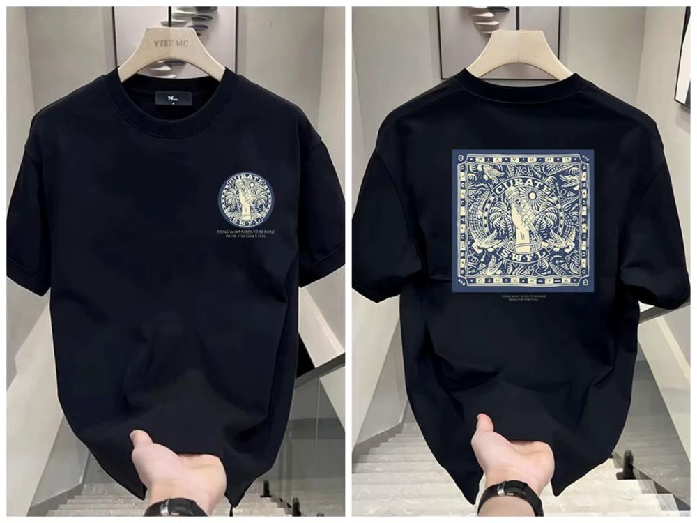 2026 Personalized Tshirt Cool And Stylish Print For Males Summer Round Neck Versatile Short Harajuku Vintage T Shirt