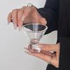 Retro Gem Pattern High Stem Glass Cup for Ice Coffee Juice Bubble Water Drinkware Nordic Sle Pure Color Universal Cup