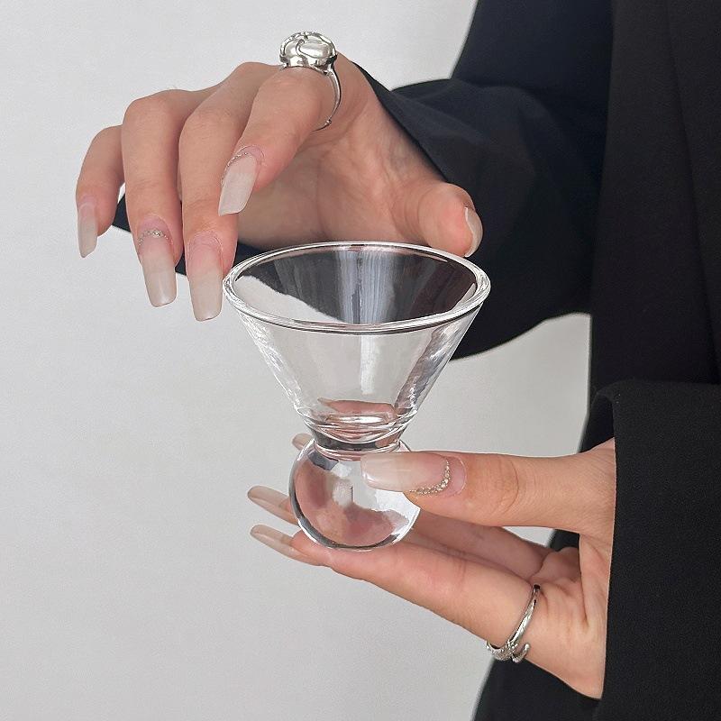 Retro Gem Pattern High Stem Glass Cup for Ice Coffee Juice Bubble Water Drinkware Nordic Sle Pure Color Universal Cup