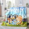 Manta Impressa com Tema Bluey - Perfeita para Sofá, Cama, Viagem e Uso ao Ar Livre | Lavável à Máquina, Aconchegante e Durável.