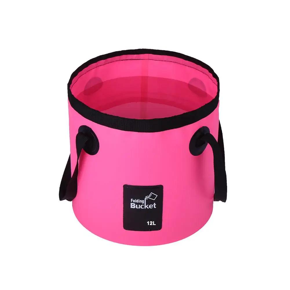 12L Car Folding Bucket Outdoor Fishing Camping Fishing PVC Camping Water Bucket Bucket Wash Handheld Waterproof Storage Bag U2E6