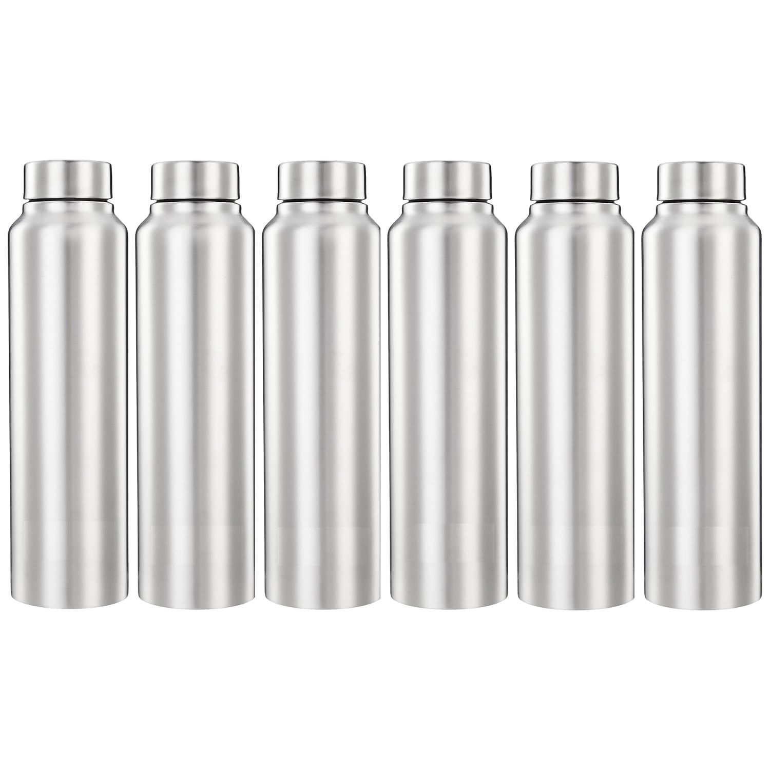 

Набор из 6 бутылок для воды из нержавеющей стали, каждая по 1 л | Устойчивые к ржавчине, Небьющиеся, Непроливаемые | Пищевая сталь | для офиса, дома, путешествий