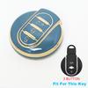 Gold Edge TPU Keylsss For Mini Cooper S One Countryman Clubman F54 F55 F56 F57 F60 Car Key Shell Fob Cover Case Chain Ring