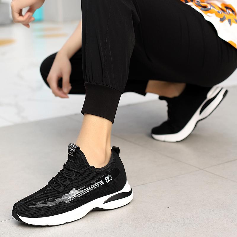 Verão Masculino 6cm Aumento de Altura Malha Sapatos Casuais Leves Confortáveis Respiráveis Antiderrapantes Resistentes ao Desgaste Tênis com Elevador