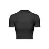 Womens Built-in Bra Yoga Set Top Short Sleeve Workout T-Shirt Pilates Running Fitness