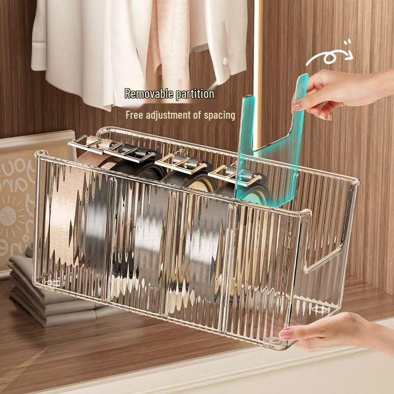 Acrylic Wardrobe Drawer Organizer: Transparent Tie, Pants, and Belt Storage Rack