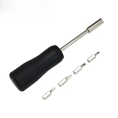 Sabit Değerli Tork Tornavidası 1/4 inç 6.35 mm Siyah Tahrik Spinner Sap Lokma Sürücü Sapı Bisiklet Tamiri için