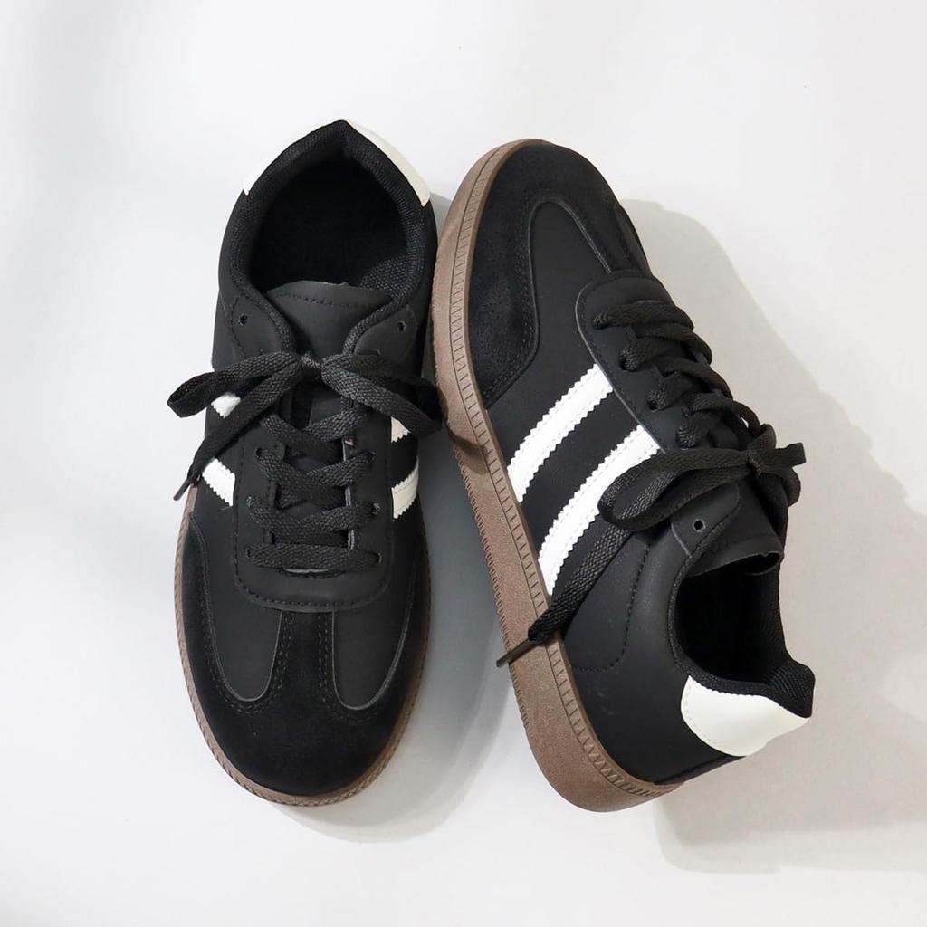 Weiß und 3cm Synthetisches PU Schwarz und Größen Lässiger Japanischer Schuh [AAA+] Damen-Sneaker, Stilvoll, Schwarz, Leicht, Niedrig geschnitten, Schnürschuh, Absatz,