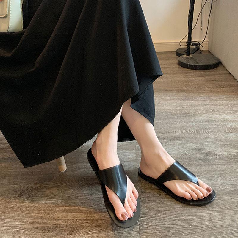 

Виноградная мама, летние новые круглого носка простые треугольные носки на плоской подошве шлепанцы женские кожаные сандалии на плоской подошве 40